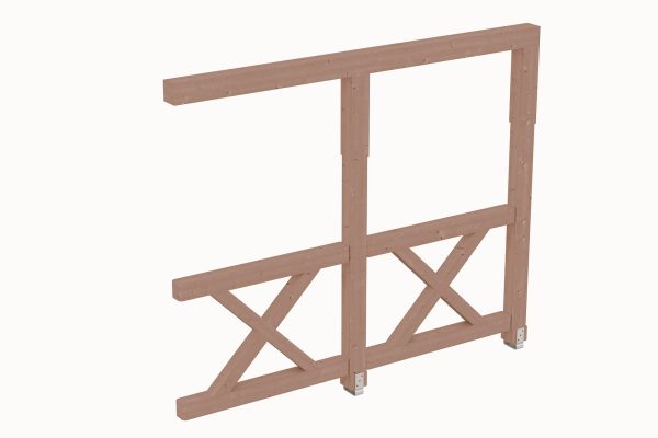 Seitenwand Andreaskreuz 255 x 210 cm, Douglasie, natur