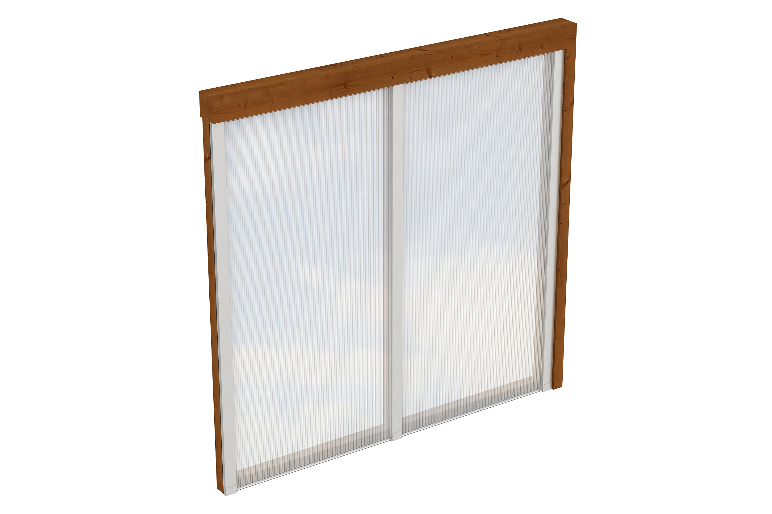 Seitenwand m. Polycarbonatplatten 205 x 200 cm, Douglasie, nussbaum