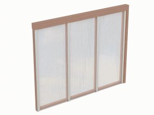 Seitenwand m. Polycarbonatplatten 255 x 200 cm, Douglasie, natur