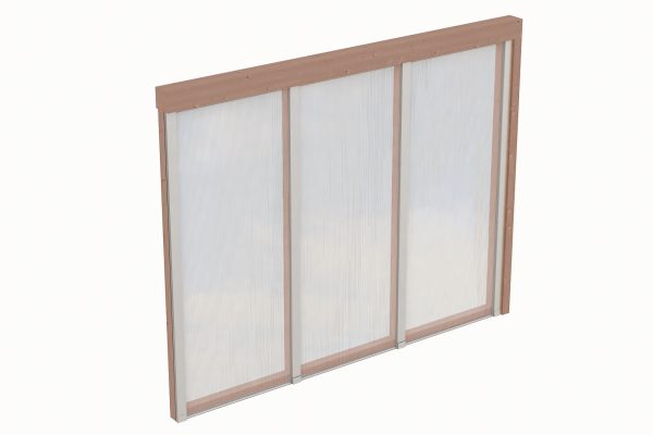 Seitenwand m. Polycarbonatplatten 255 x 200 cm, Douglasie, natur