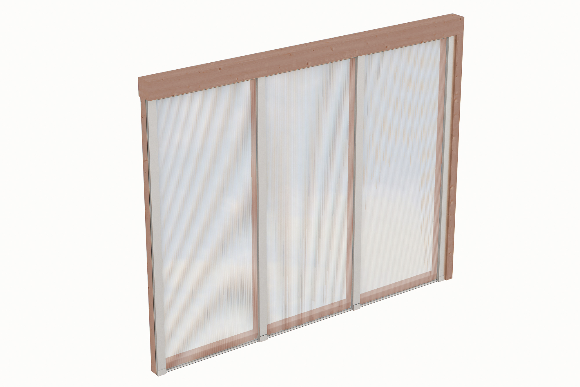 Seitenwand m. Polycarbonatplatten 255 x 200 cm, Douglasie, natur