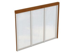 Seitenwand m. Polycarbonatplatten 255 x 200 cm, Douglasie, nussbaum