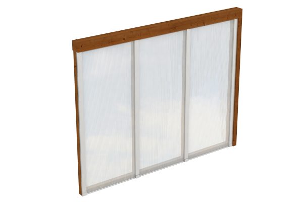 Seitenwand m. Polycarbonatplatten 255 x 200 cm, Douglasie, nussbaum