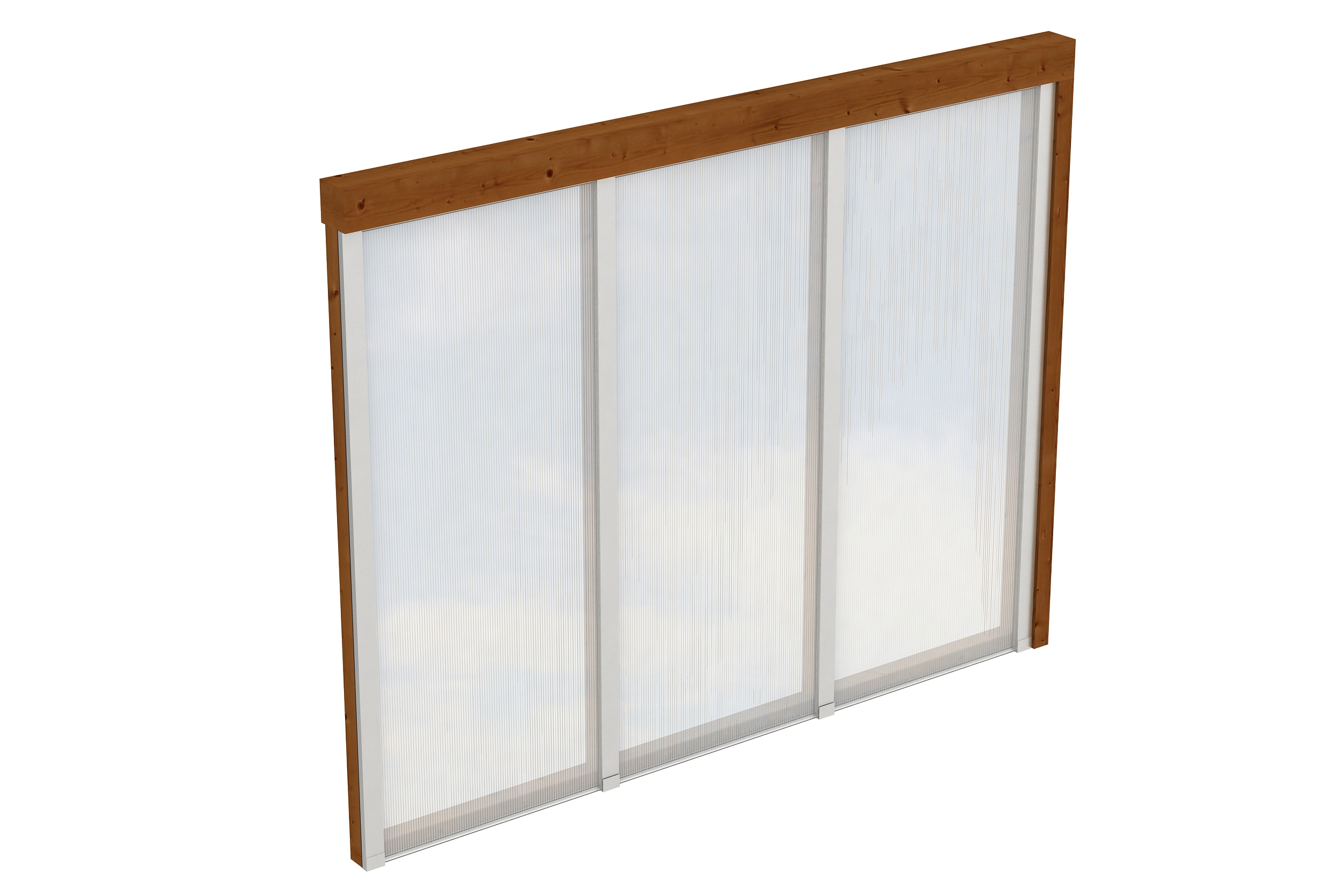 Seitenwand m. Polycarbonatplatten 255 x 200 cm, Douglasie, nussbaum