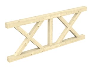 Brüstung Andreaskreuz 220 x 84 cm, Fichte, natur