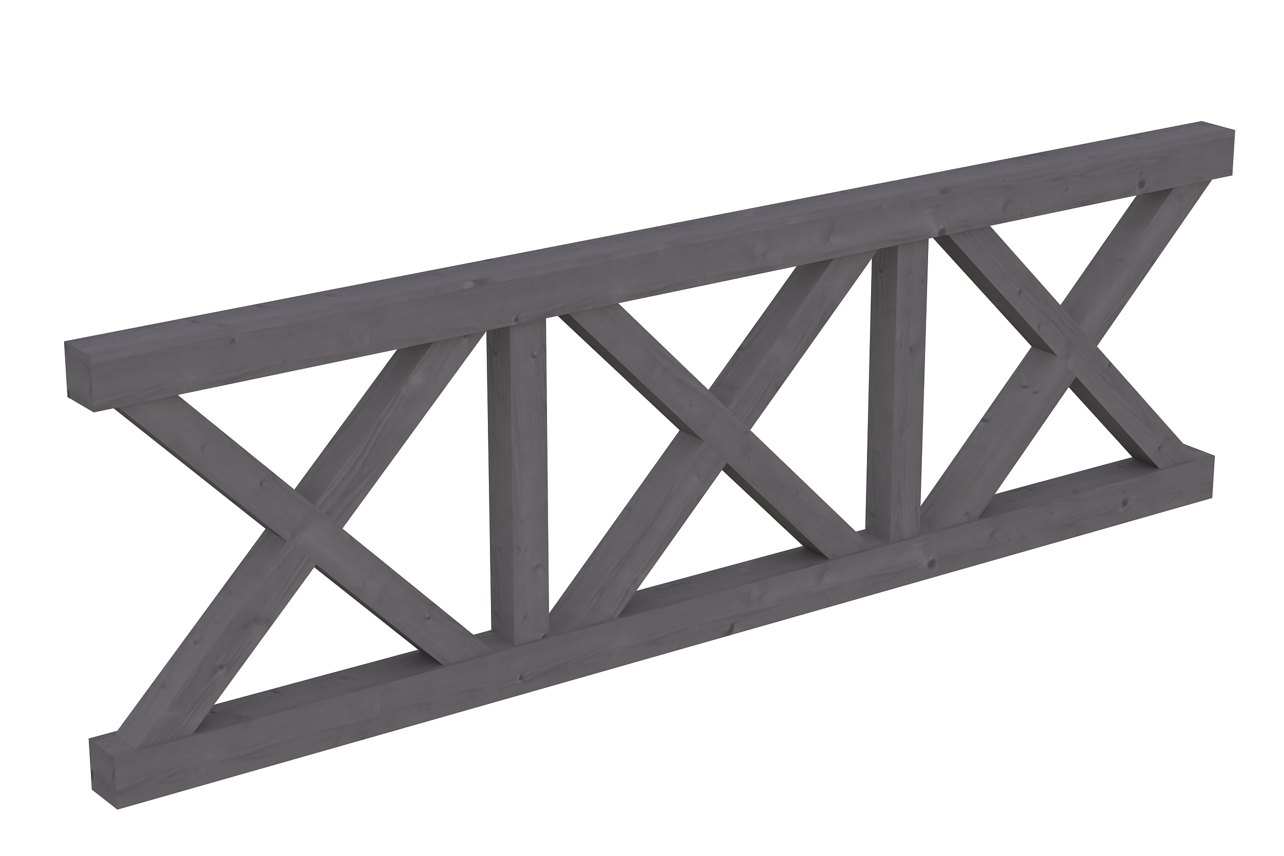 Brüstung Andreaskreuz 270 x 84 cm, Fichte, schiefergrau