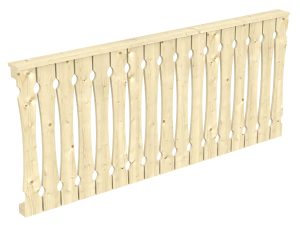 Brüstung Balkonschalung 220 x 96 cm, Fichte, natur