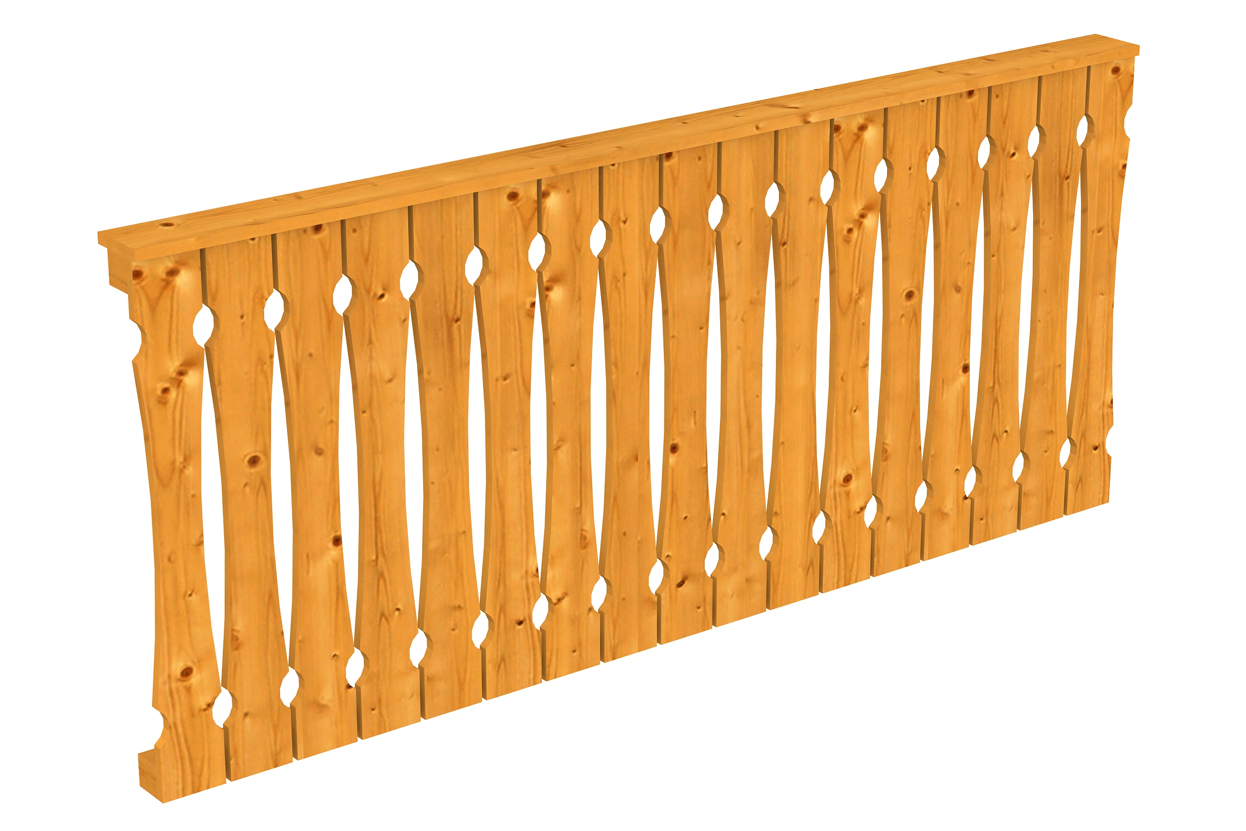 Brüstung Balkonschalung 220 x 96 cm, Fichte, eiche hell