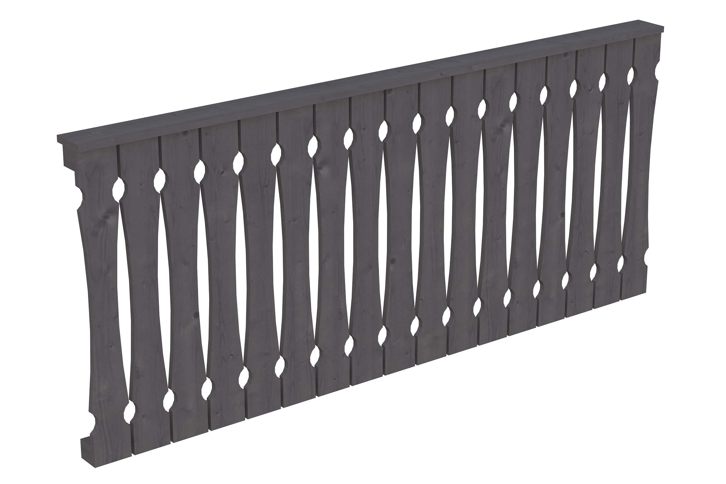 Brüstung Balkonschalung 220 x 96 cm, Fichte, schiefergrau
