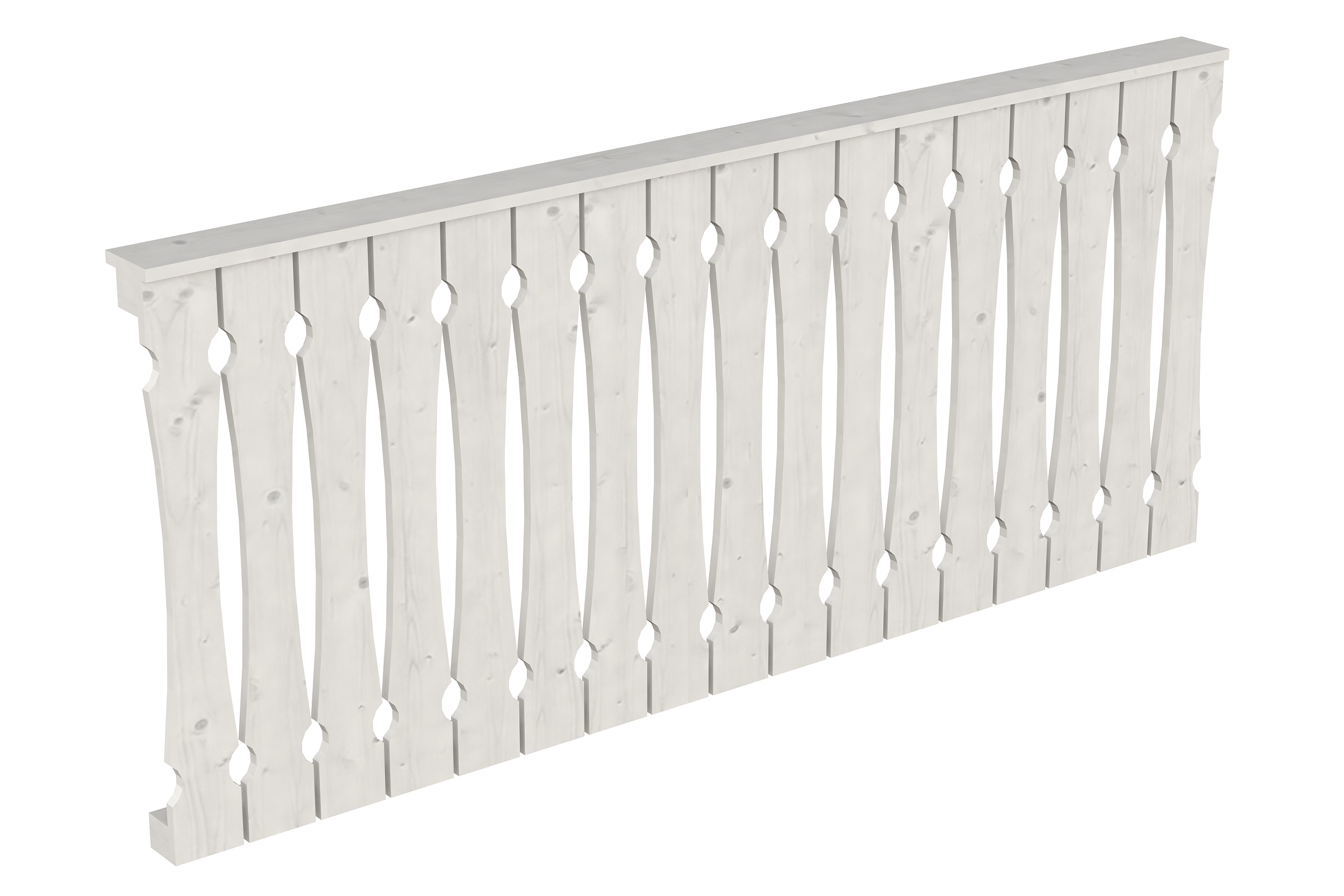 Brüstung Balkonschalung 220 x 96 cm, Fichte, weiß