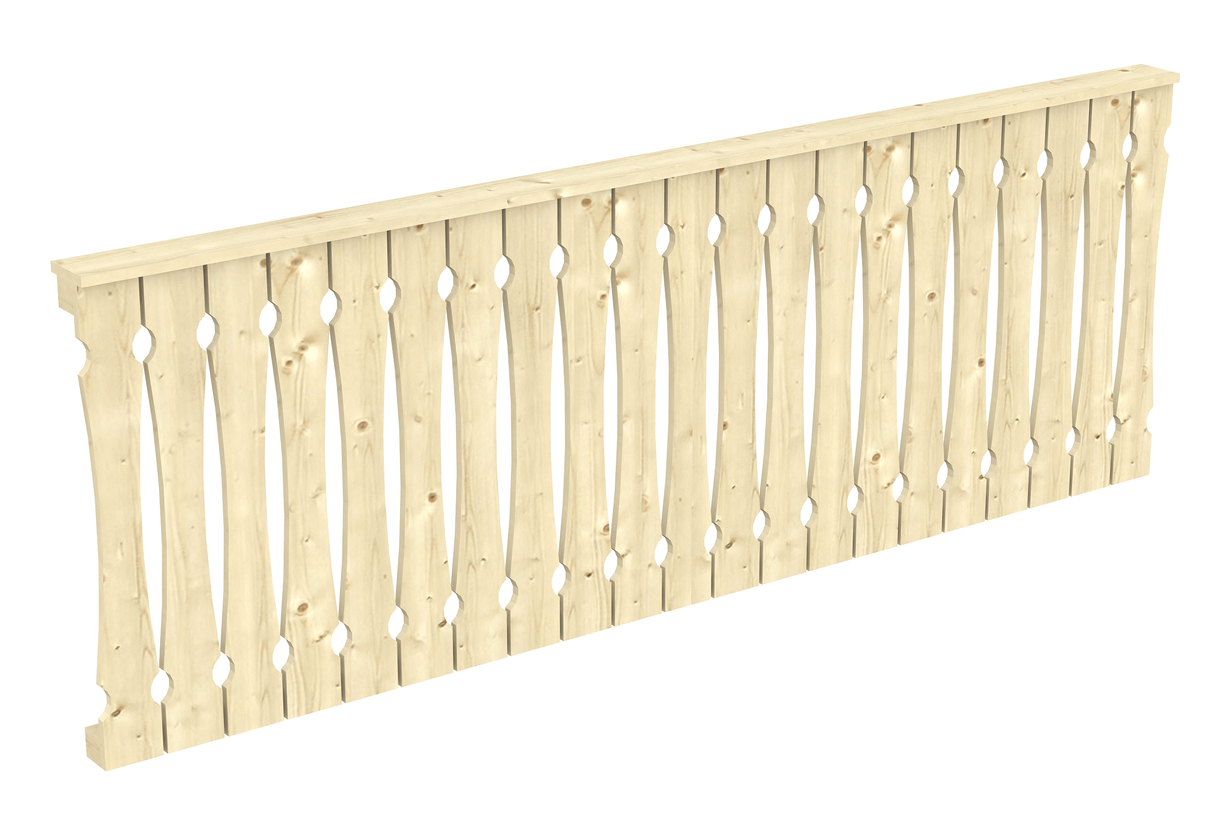Brüstung Balkonschalung 270 x 96 cm, Fichte, natur