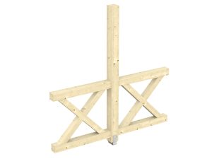 Seitenwand Andreaskreuz (FS) 193 x 210 cm, Fichte, natur