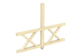 Seitenwand Andreaskreuz (FS) 243 x 210 cm, Fichte, natur