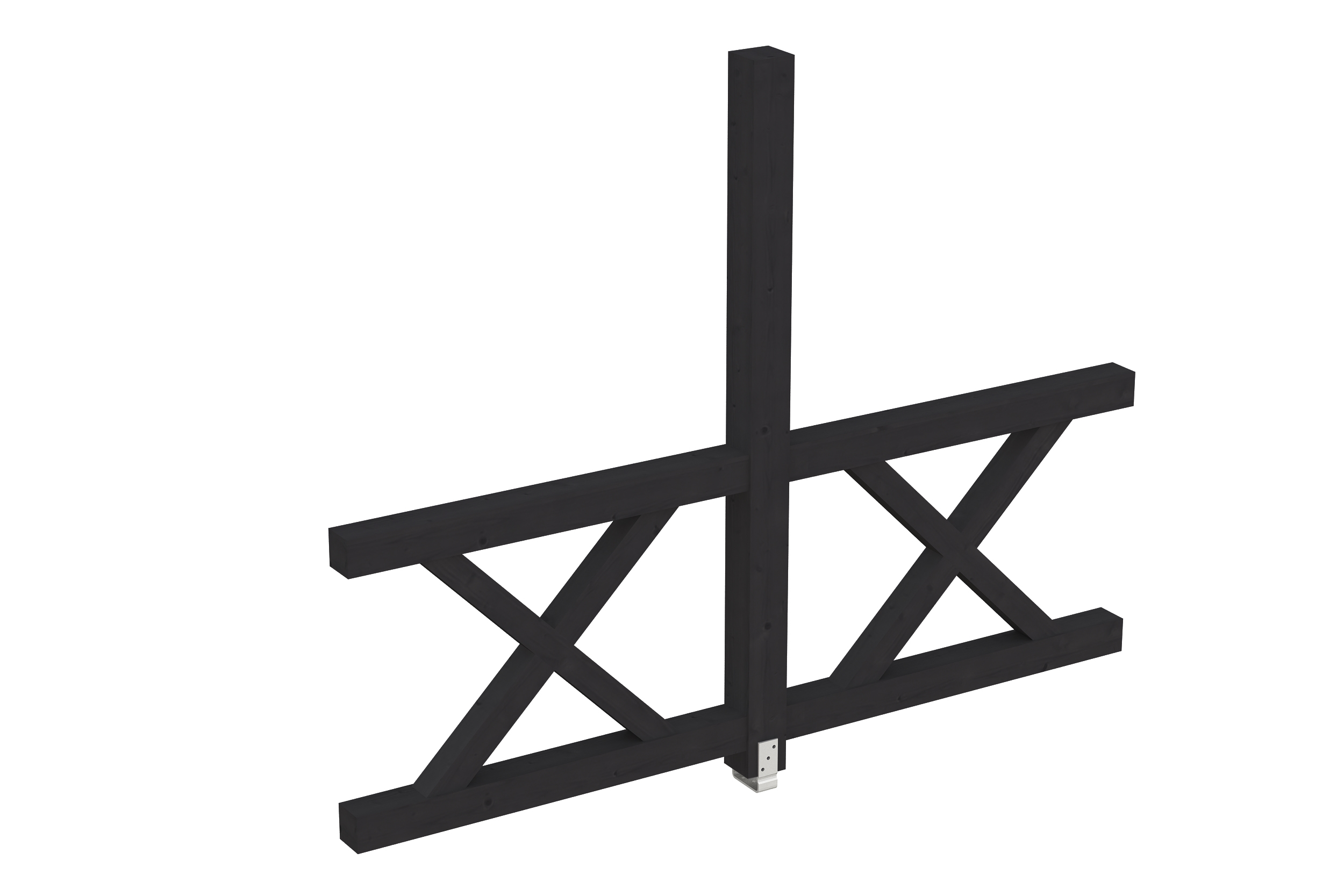 Seitenwand Andreaskreuz (FS) 243 x 210 cm, Fichte, anthrazit