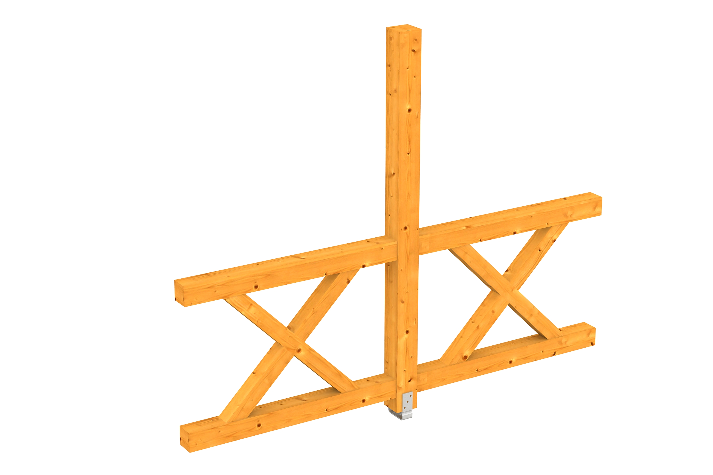 Seitenwand Andreaskreuz (FS) 243 x 210 cm, Fichte, eiche hell