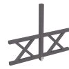 Seitenwand Andreaskreuz (FS) 243 x 210 cm, Fichte, schiefergrau