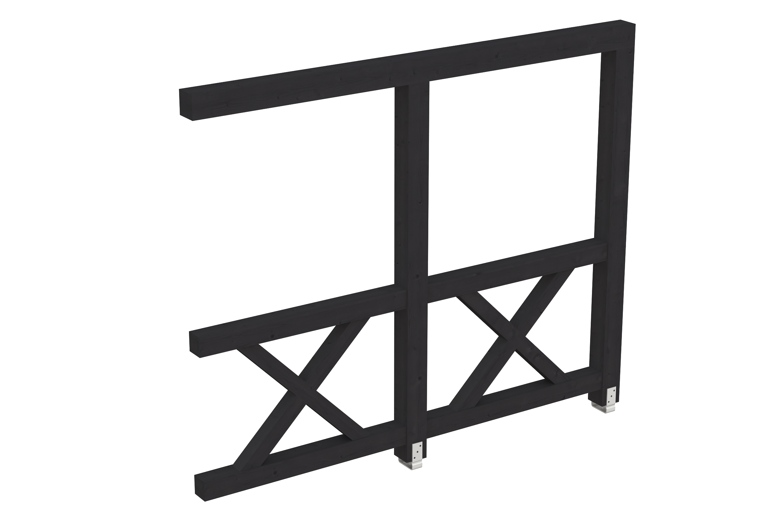 Seitenwand Andreaskreuz (WA) 255 x 210 cm, Fichte, anthrazit