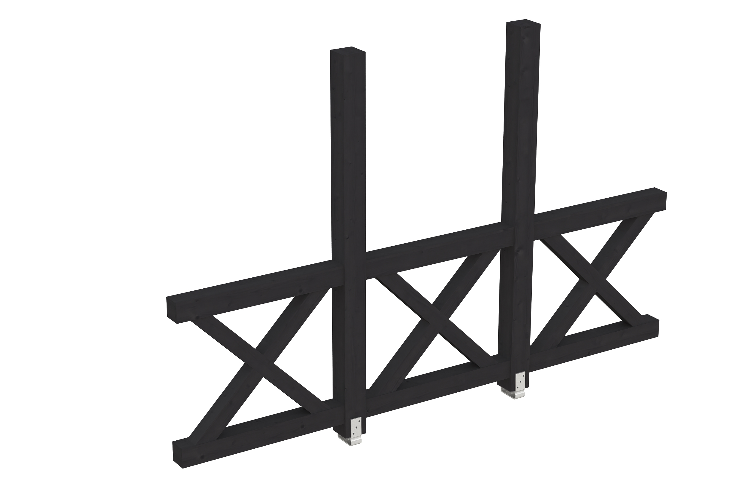 Seitenwand Andreaskreuz (FS) 293 x 210 cm, Fichte, anthrazit
