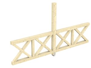 Seitenwand Andreaskreuz (FS) 343 x 210 cm, Fichte, natur