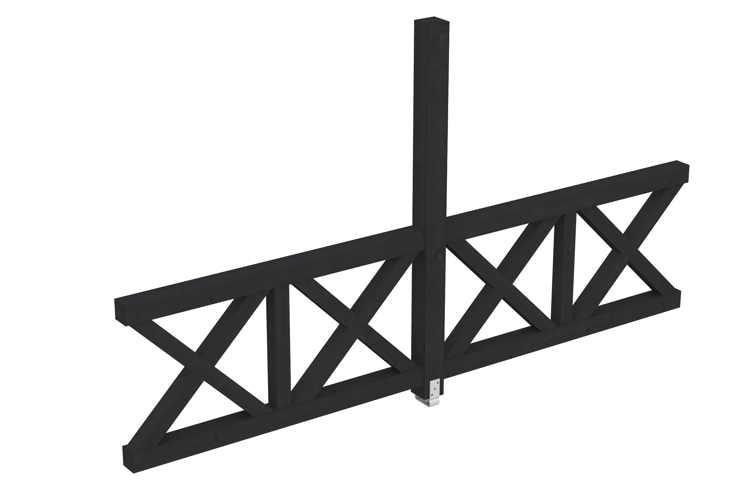Seitenwand Andreaskreuz (FS) 343 x 210 cm, Fichte, anthrazit