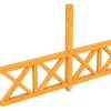 Seitenwand Andreaskreuz (FS) 343 x 210 cm, Fichte, eiche hell