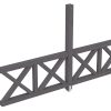 Seitenwand Andreaskreuz (FS) 343 x 210 cm, Fichte, schiefergrau