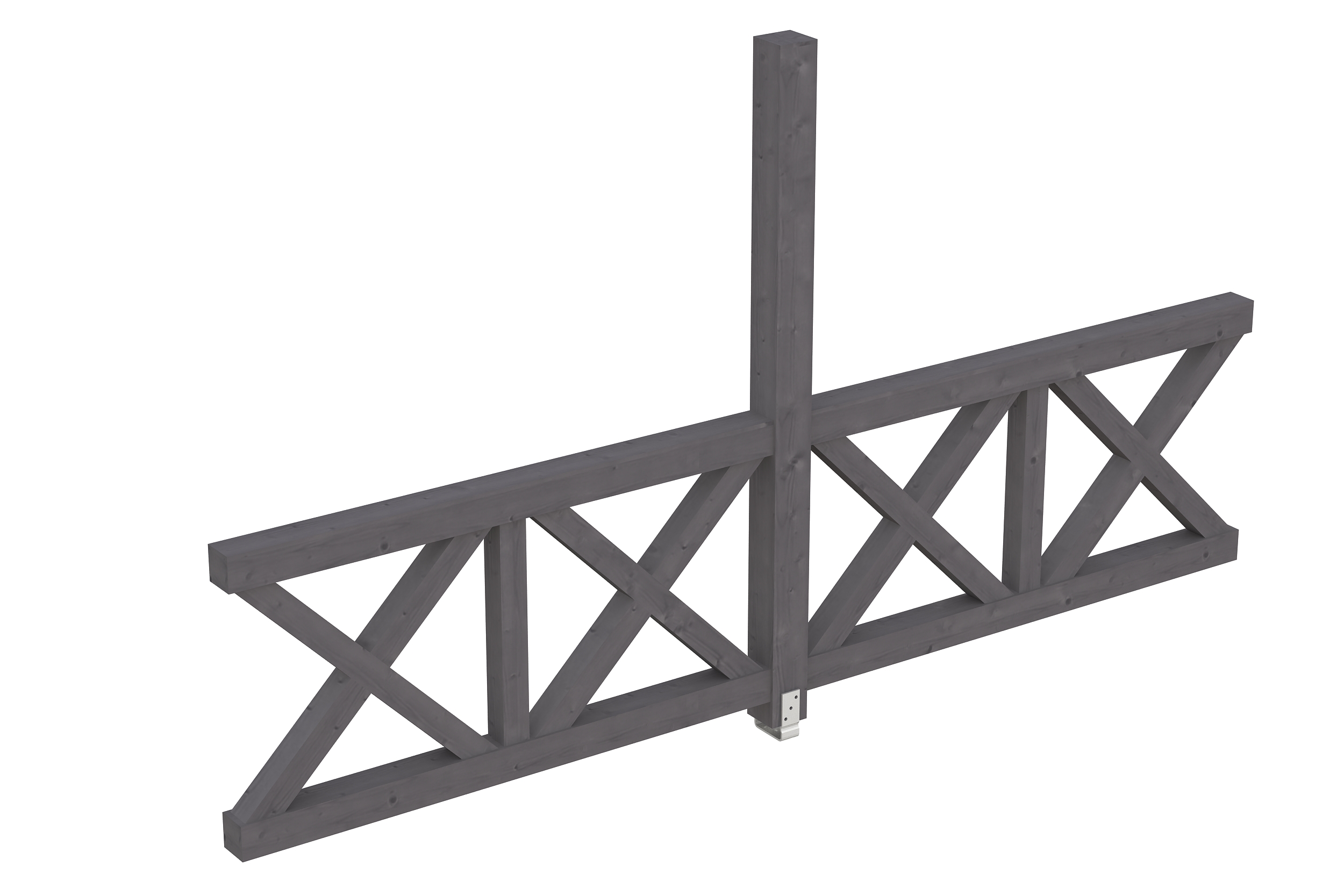 Seitenwand Andreaskreuz (FS) 343 x 210 cm, Fichte, schiefergrau