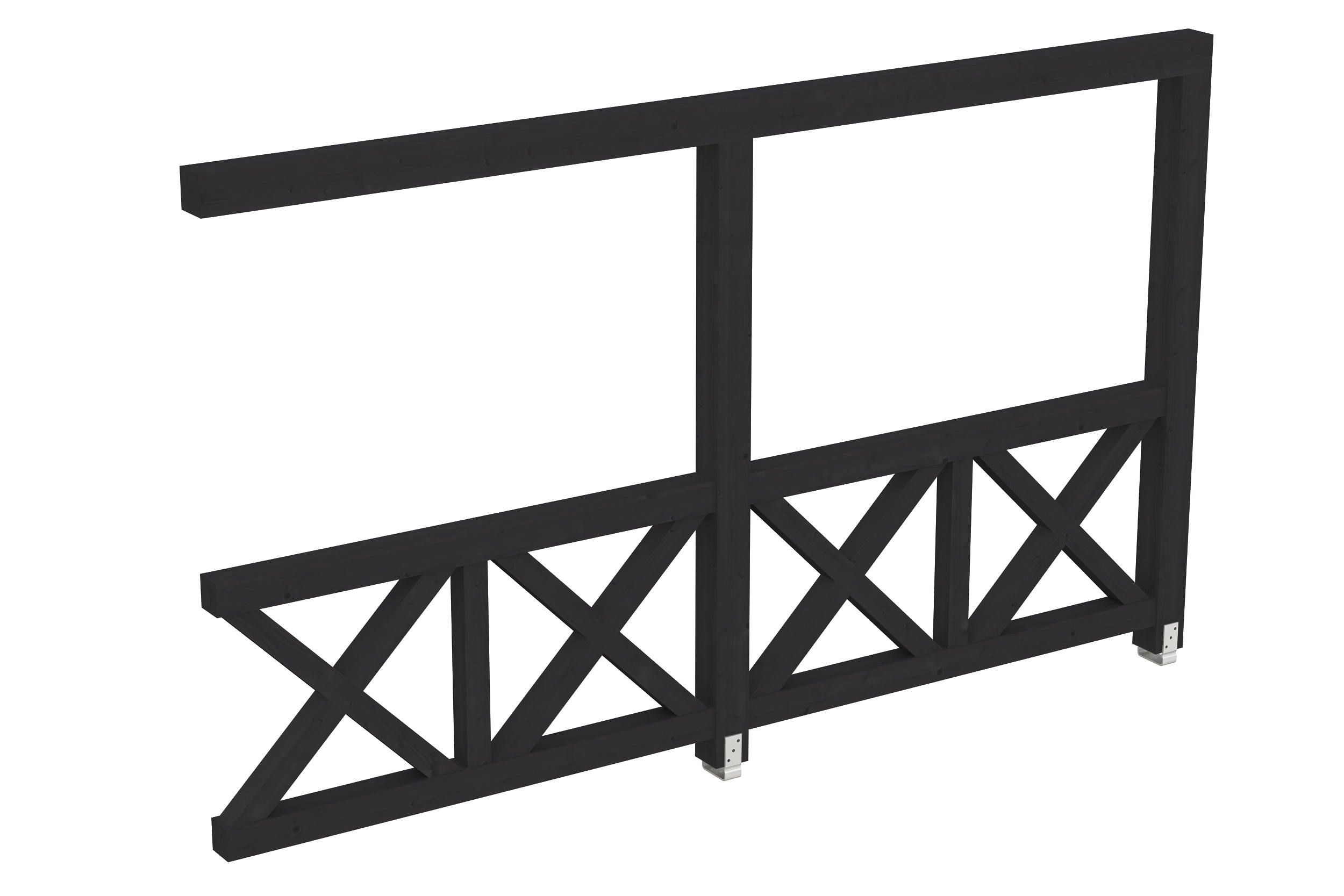 Seitenwand Andreaskreuz (WA) 355 x 210 cm, Fichte, anthrazit