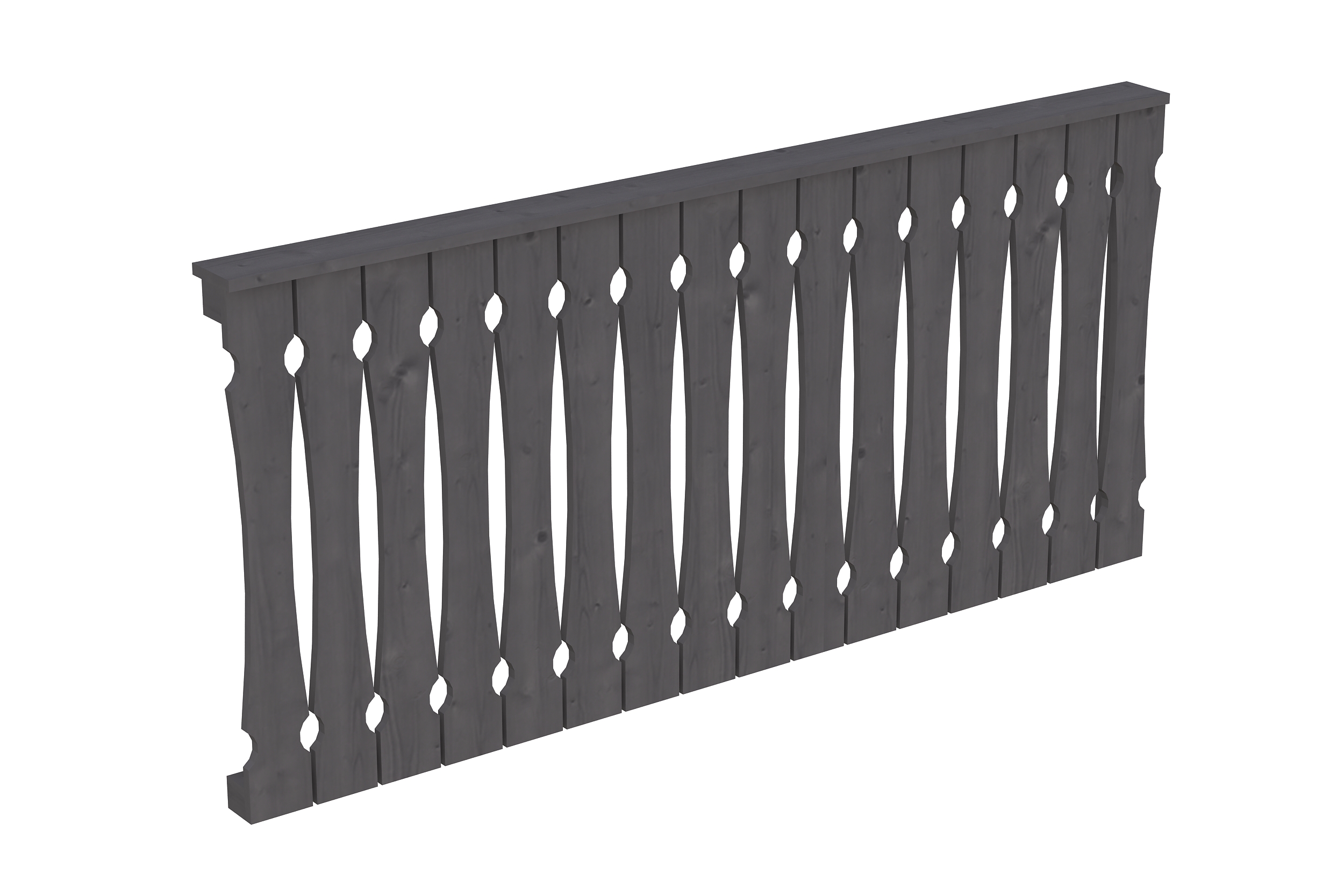 Brüstung Balkonschalung 205 x 96 cm, Fichte, schiefergrau