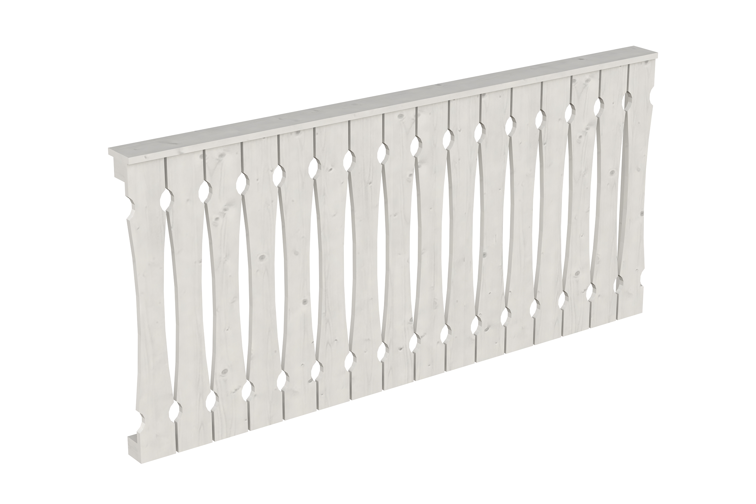 Brüstung Balkonschalung 205 x 96 cm, Fichte, weiß