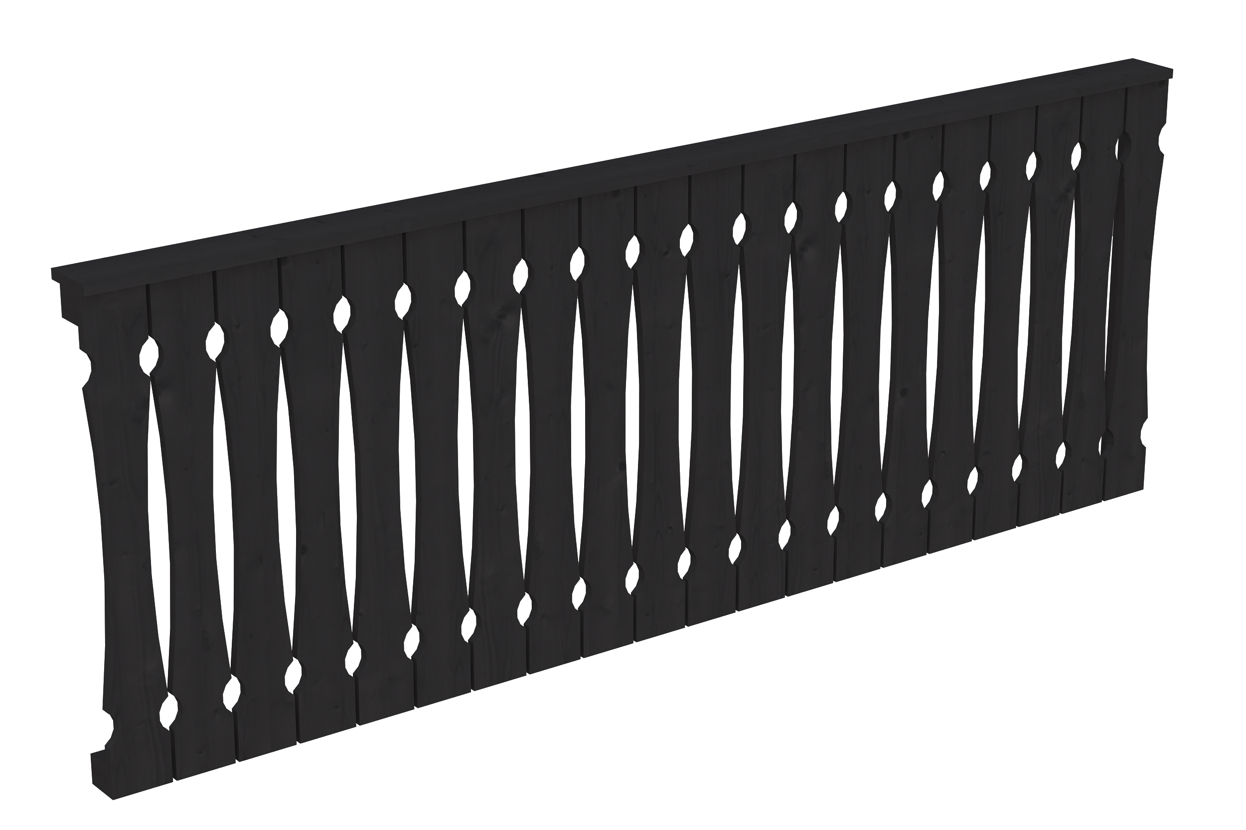 Brüstung Balkonschalung 255 x 96 cm, Fichte, anthrazit