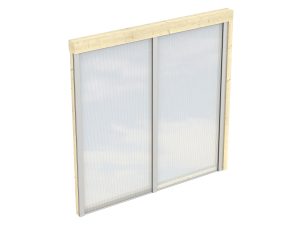 Seitenwand m. Polycarbonatplatten 205 x 200 cm, Fichte, natur