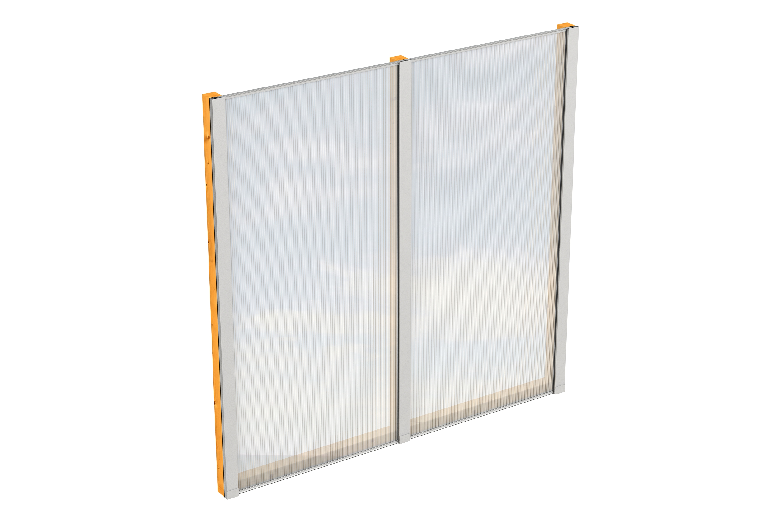 Seitenwand m. Polycarbonatplatten 193 x 200 cm, Fichte, eiche hell