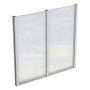 Seitenwand m. Polycarbonatplatten 193 x 200 cm, Fichte, schiefergrau