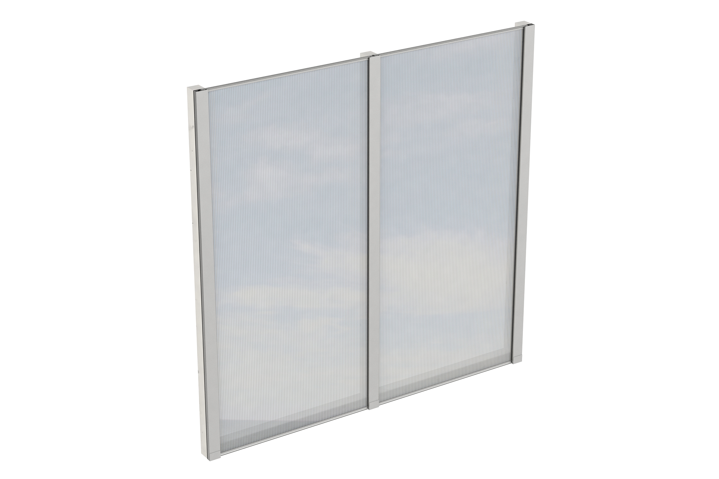 Seitenwand m. Polycarbonatplatten 193 x 200 cm, Fichte, weiß