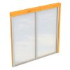 Seitenwand m. Polycarbonatplatten 205 x 200 cm, Fichte, eiche hell
