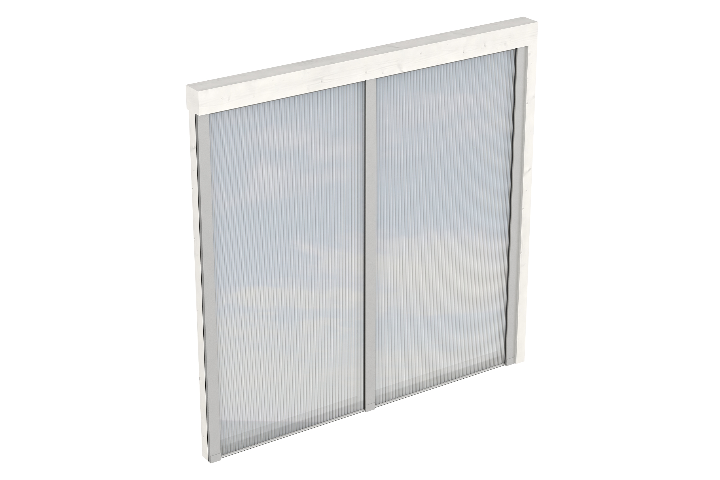 Seitenwand m. Polycarbonatplatten 205 x 200 cm, Fichte, weiß