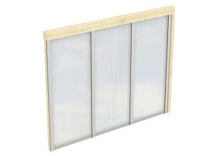 Seitenwand m. Polycarbonatplatten 255 x 200 cm, Fichte, natur