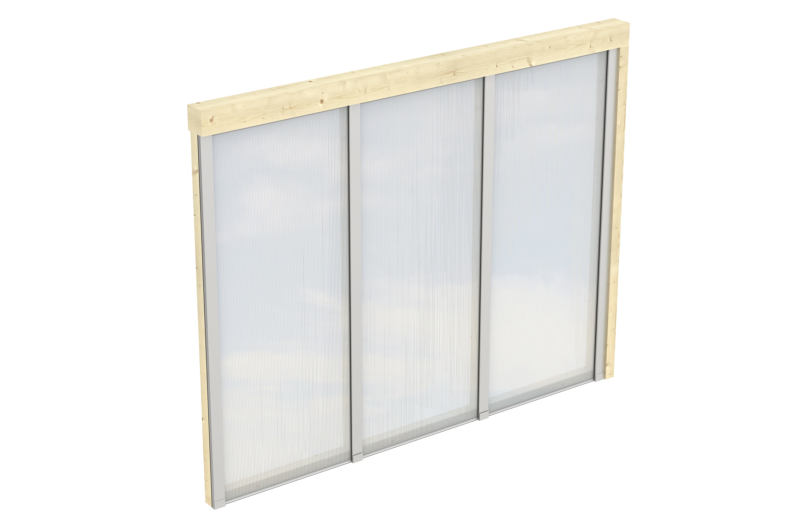 Seitenwand m. Polycarbonatplatten 255 x 200 cm, Fichte, natur