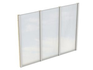 Seitenwand m. Polycarbonatplatten 243 x 200 cm, Fichte, natur