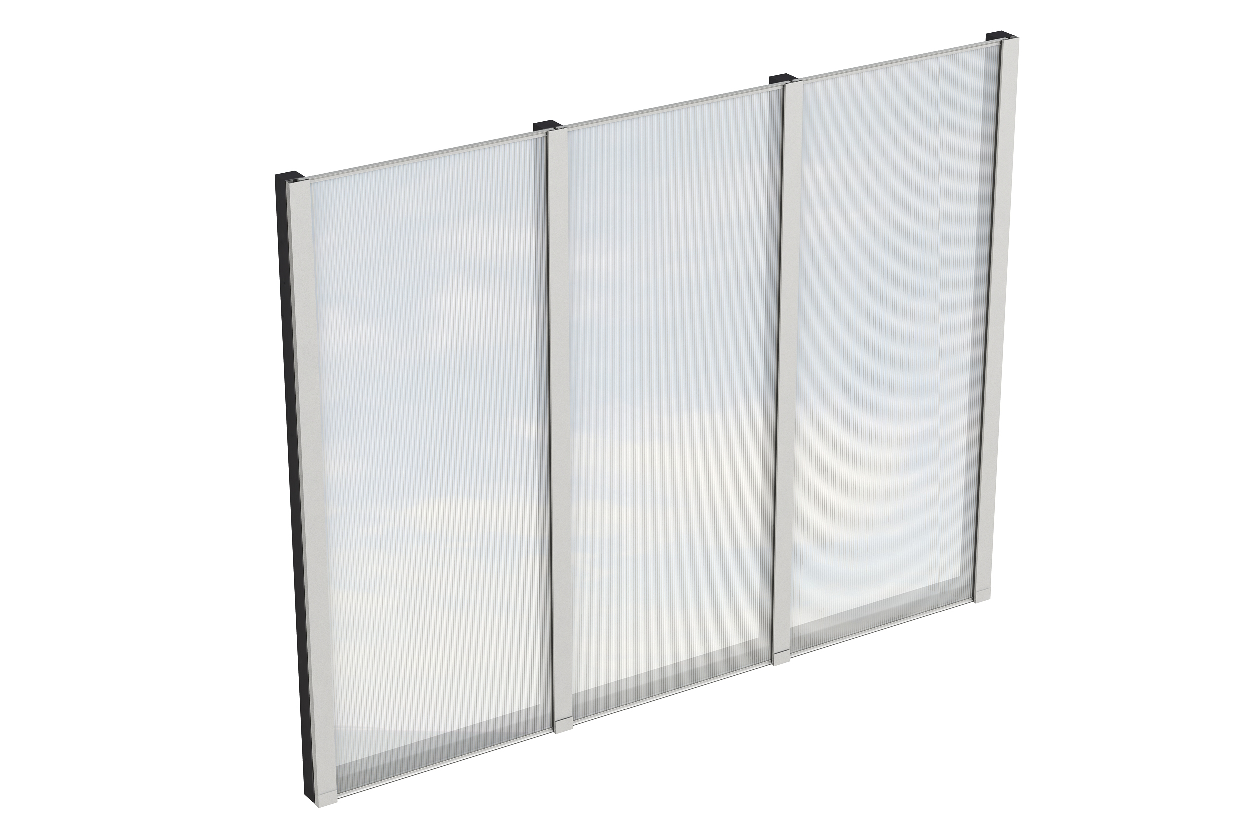 Seitenwand m. Polycarbonatplatten 243 x 200 cm, Fichte, anthrazit