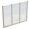 Seitenwand m. Polycarbonatplatten 243 x 200 cm, Fichte, nussbaum