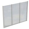 Seitenwand m. Polycarbonatplatten 243 x 200 cm, Fichte, weiß