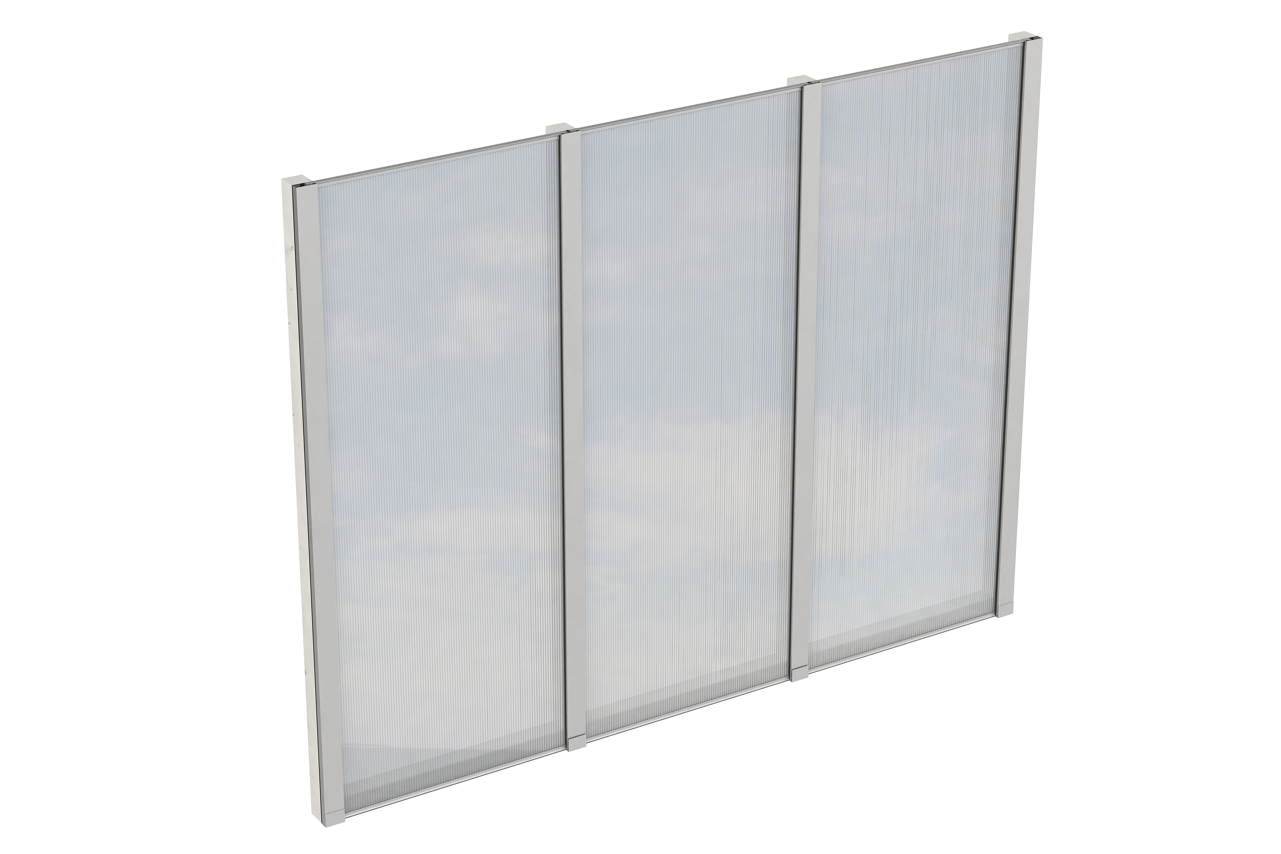 Seitenwand m. Polycarbonatplatten 243 x 200 cm, Fichte, weiß