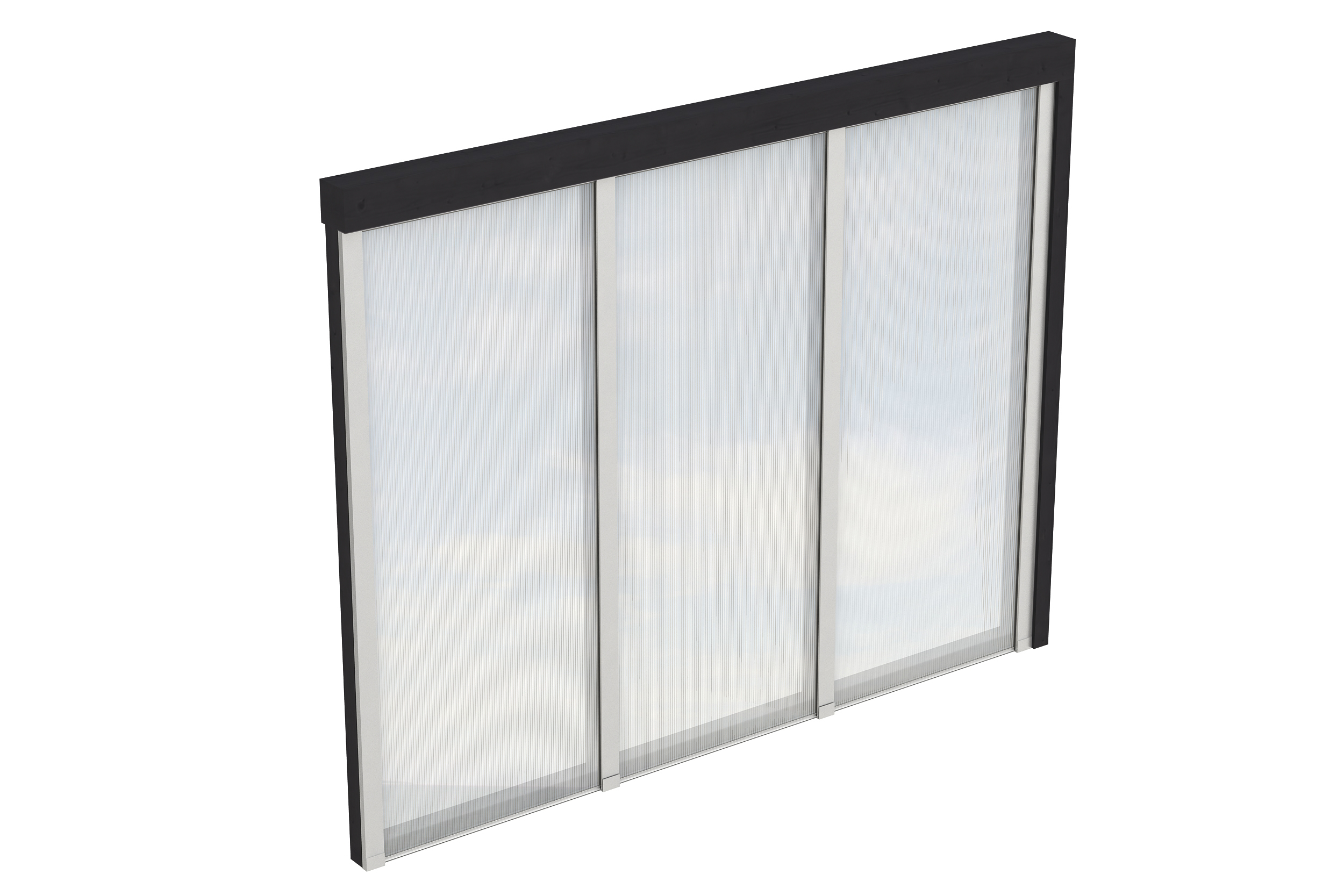 Seitenwand m. Polycarbonatplatten 255 x 200 cm, Fichte, anthrazit