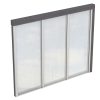 Seitenwand m. Polycarbonatplatten 255 x 200 cm, Fichte, schiefergrau
