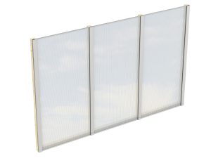 Seitenwand m. Polycarbonatplatten 293 x 200 cm, Fichte, natur