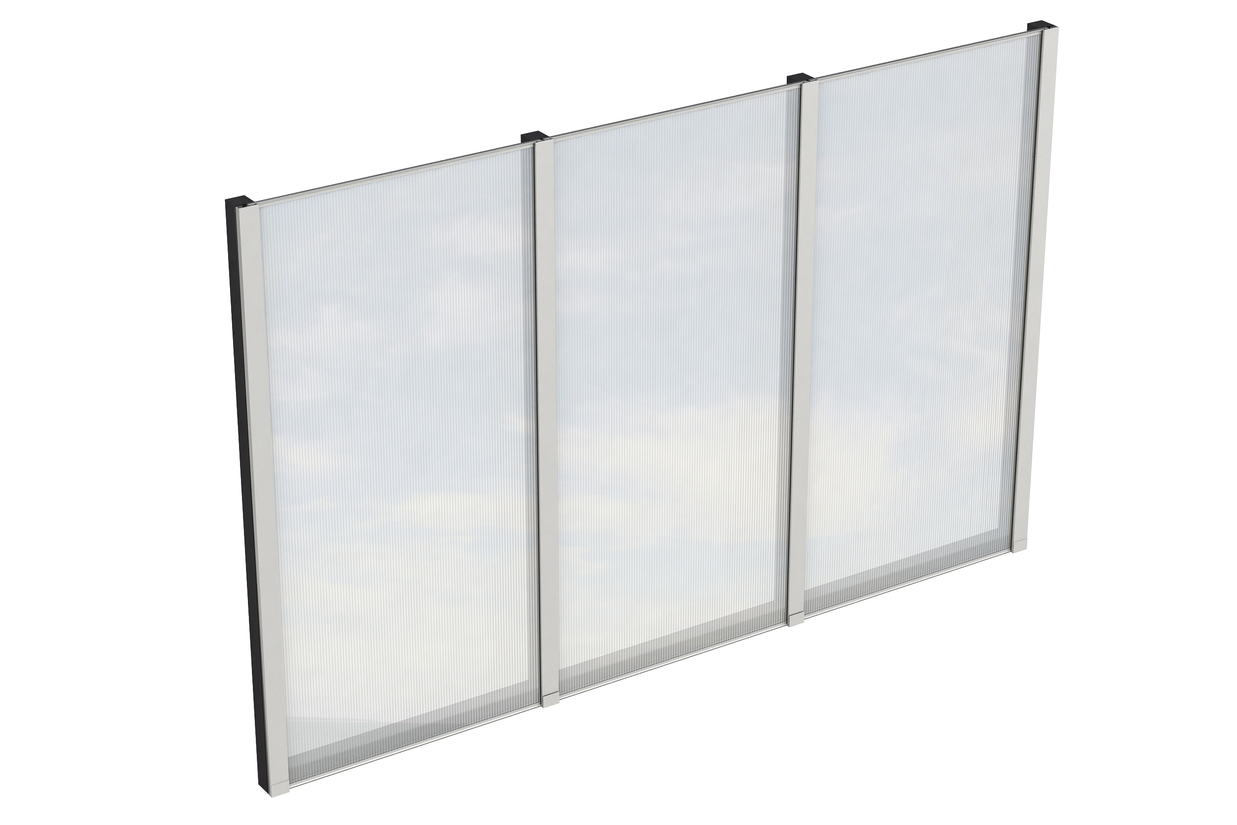 Seitenwand m. Polycarbonatplatten 293 x 200 cm, Fichte, anthrazit