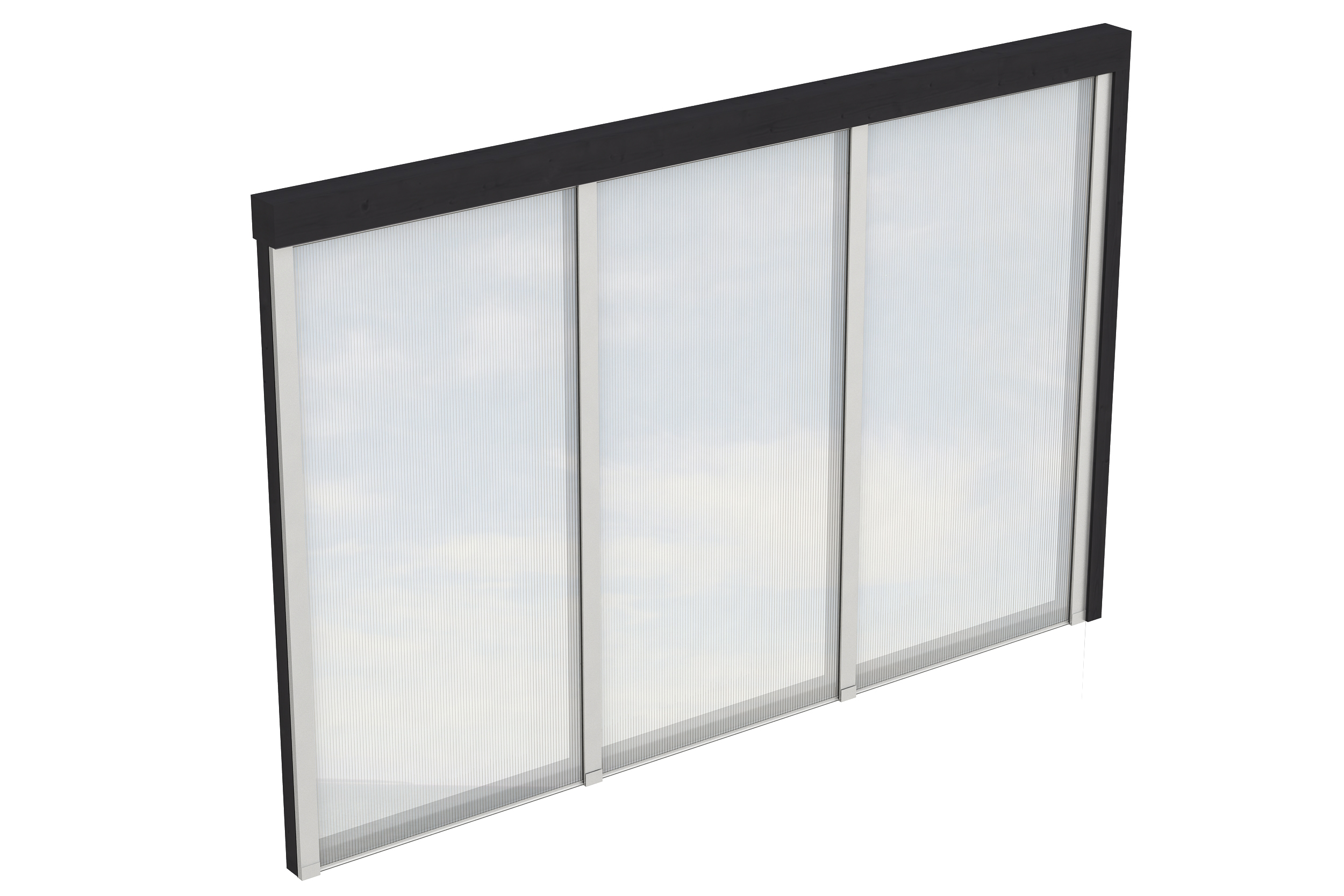 Seitenwand m. Polycarbonatplatten 305 x 200 cm, Fichte, anthrazit