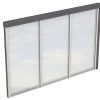 Seitenwand m. Polycarbonatplatten 305 x 200 cm, Fichte, schiefergrau